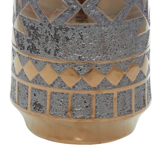 Gold Porcelain Contemporary Vase 18" x 8" x 8"